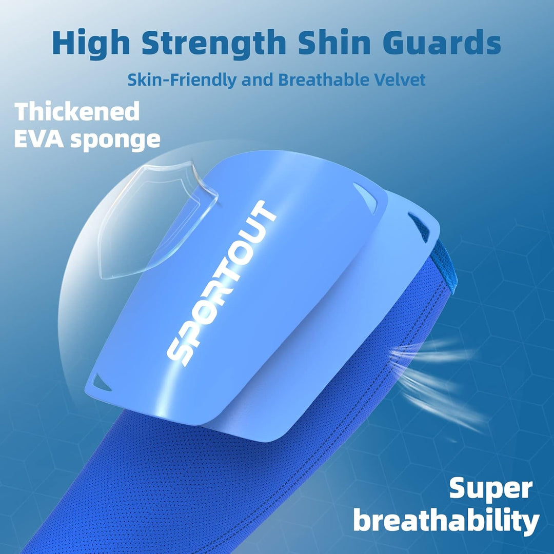 Sportout Schienbeinschoner Kinder Fussball, Schienbeinschoner Fussball Herren mit Anti-Rutsch Ärmel,