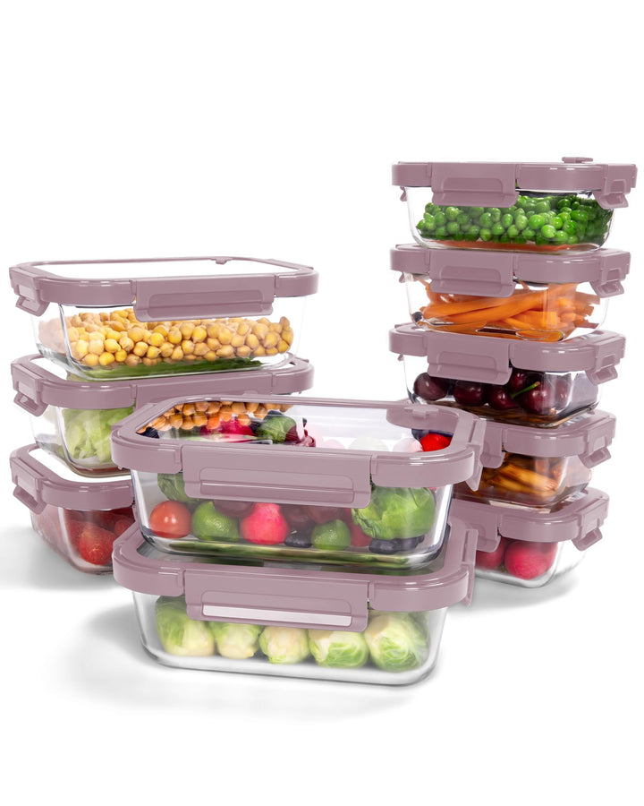 Glasbehälter mit Deckel, 10Stück – Luftdichte Frischhaltedosen für Meal Prep, Vorratsdosen für Küche