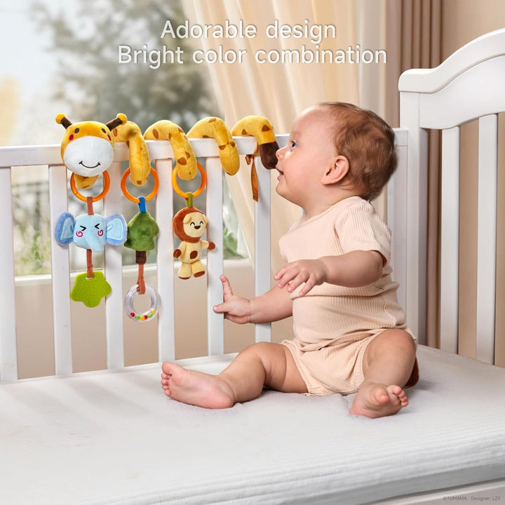 Giraffe Spirale Kinderwagen Spielzeug für Babys,Kleinkind Autositz Kinderbett Kinderwagen Hängend Sp