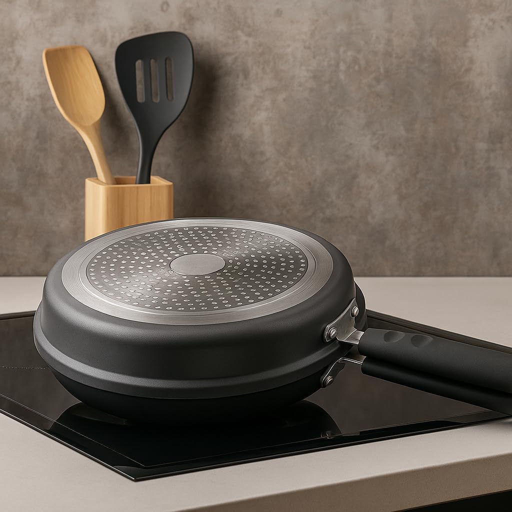 MGE - Omelette-Pfanne für Induktion und Vitro - Aluminium - Ø 24 cm - Schwarz