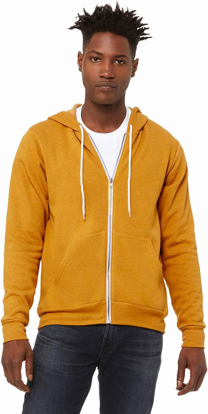 Bella+Canvas: Unisex Poly-Cotton Full Zip Hoodie 3739 XL Heather Senf, XL Heather Senf