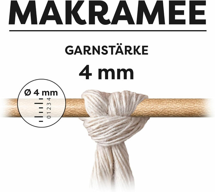 myboshi Makramee-Garn, gezwirnt 4mm, Made in Germany, Naturgarn, das Kreativgarn für orientalische -