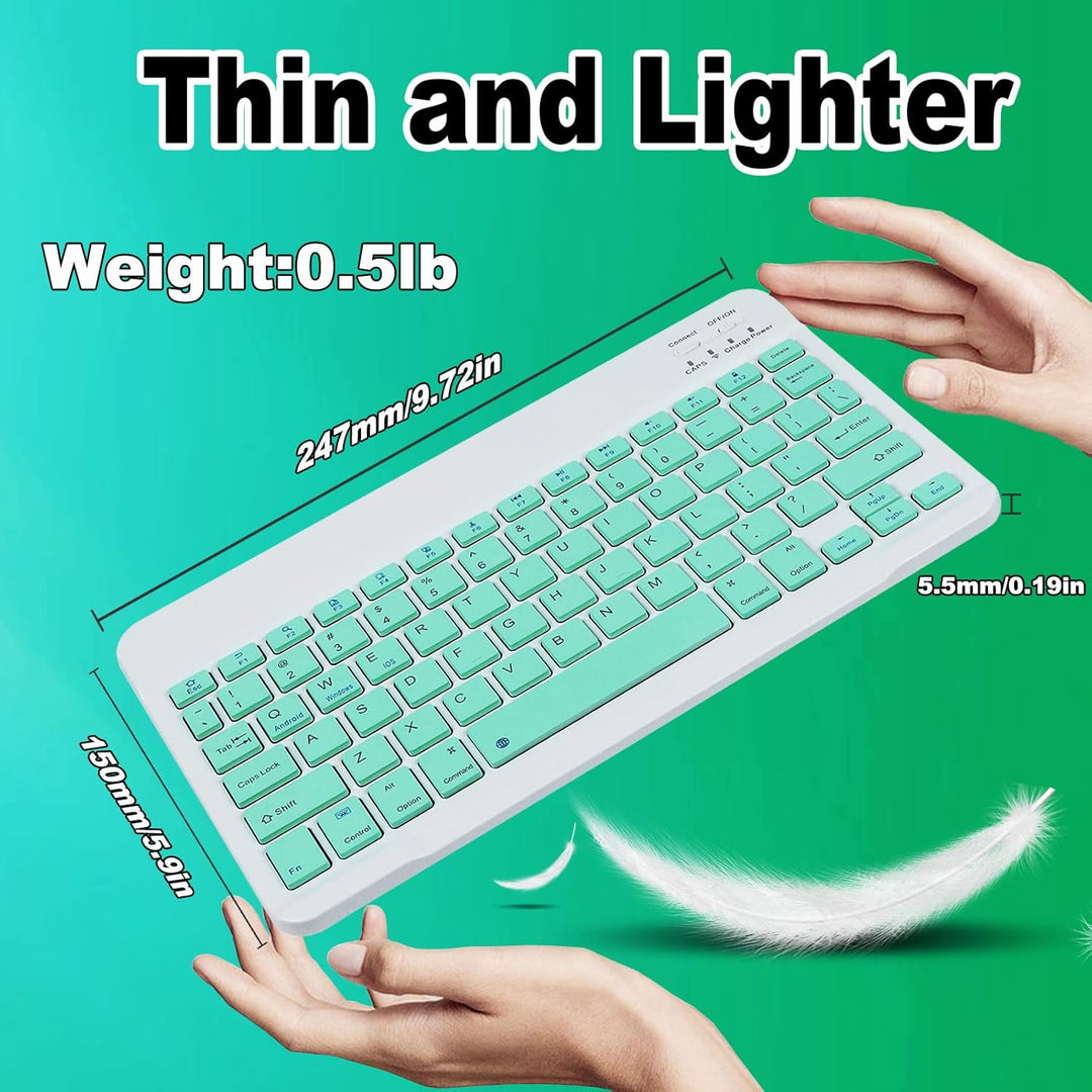 Bluetooth Tastatur Kabellos, Funktastatur Mit Maus,2.4G Maus, Mini Tastatur Ultra-Dünn Wireless Tast
