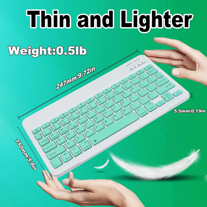 Bluetooth Tastatur Kabellos, Funktastatur Mit Maus,2.4G Maus, Mini Tastatur Ultra-Dünn Wireless Tast