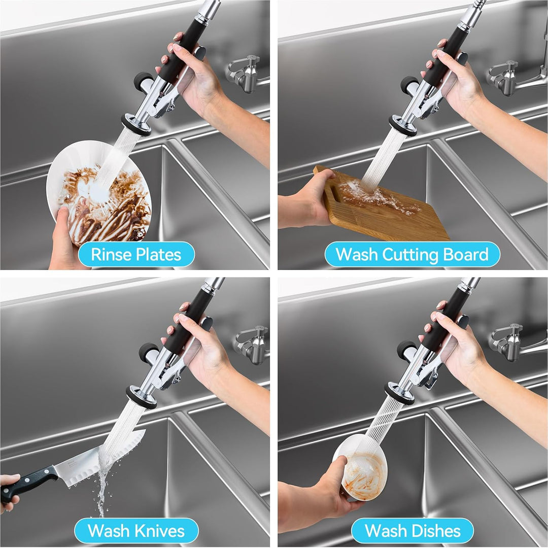 KULACO Profi Gastro Handbrause, Messing Geschirrbrause, Spülbrause Universeller 1/2" Anschluss Gastr