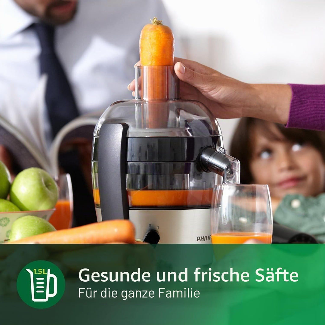 Philips Entsafter – 500W, 1.5L, NutriU-Rezepte-App, QuickClean (HR1832/00)