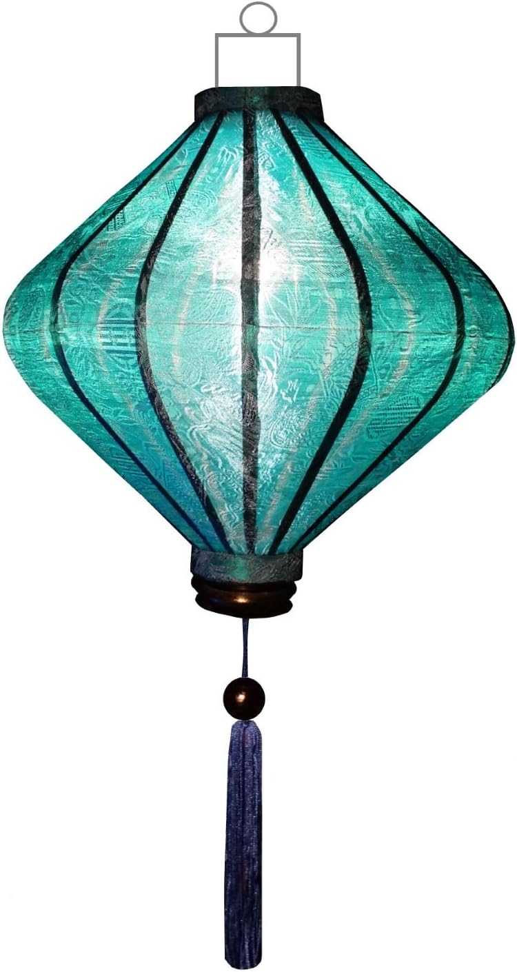 Lampionsenzo Asia Seide Lampion Diamant Türkis by