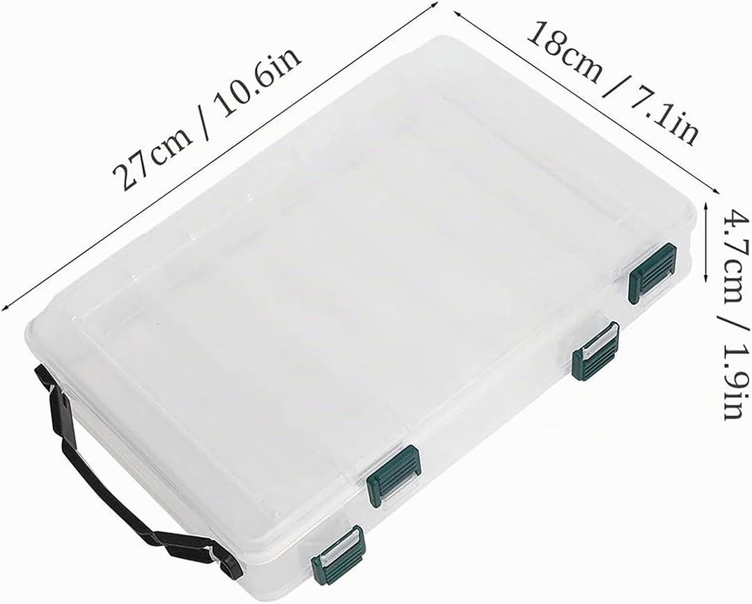 Doppelseitige Angelbox, Kunststoff Angelzubehör Köderbox, Aufbewahrungsbox für Angelzubehör mit Fäch