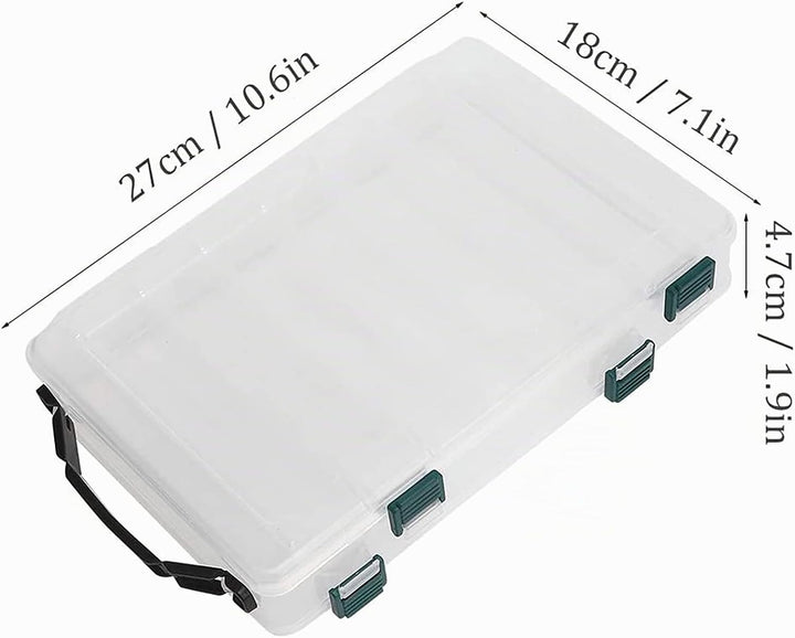 Doppelseitige Angelbox, Kunststoff Angelzubehör Köderbox, Aufbewahrungsbox für Angelzubehör mit Fäch