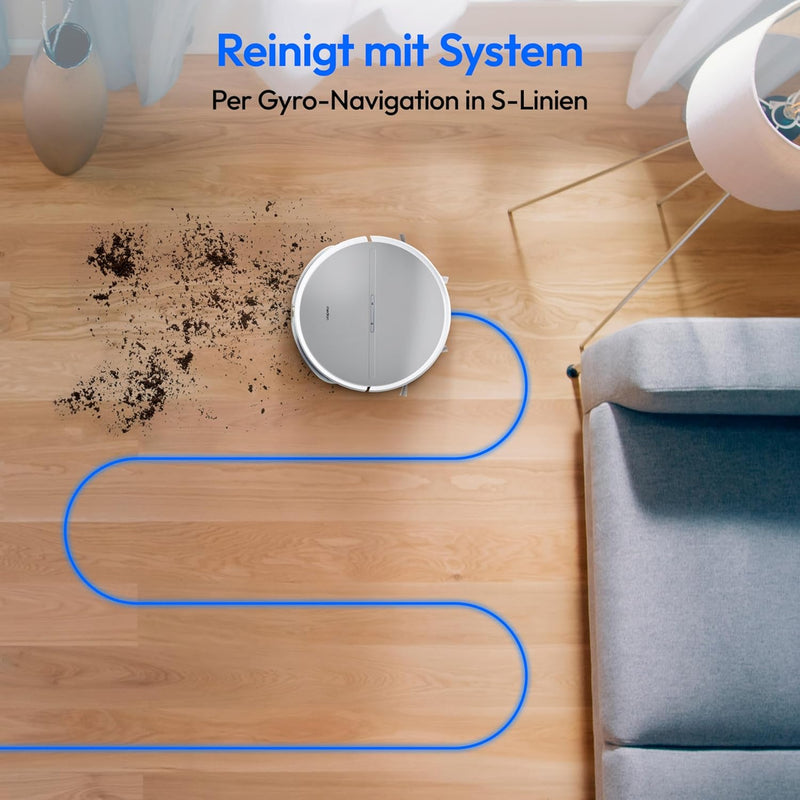 MEDION Saugroboter mit Wischfunktion und systematischer Navigation E35 SW (2000Pa Saugkraft, Gyro-Na