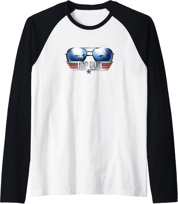 Top Gun Sonnen Pilotenbrille Reflektierendes Raglan