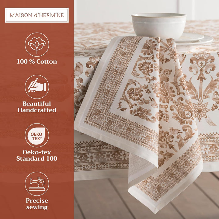 Maison d' Hermine Stoffservietten 4er Set aus 100% Baumwolle Wiederverwendbare Stoffservietten Weihn