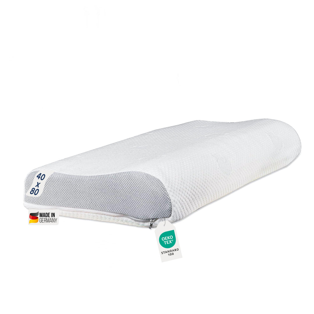 Das Original Cervical-Nackenstützkissen von Dormabell, KOSTENLOSE Tragetasche inklusive, Rascher GRA