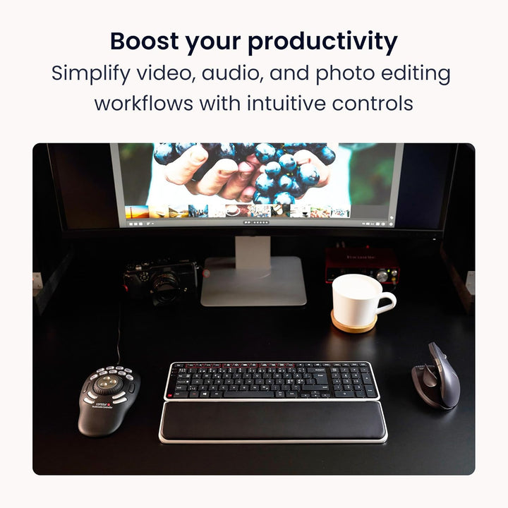 Contour Multimedia Controller PRO v2 | Ergonomisches Jog Wheel für Video/Musik/Bildbearbeitung | USB