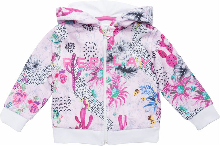 Replay Mädchen Sweatjacke mit Kapuze, 24 Monate 010 All Over Pink Tropics