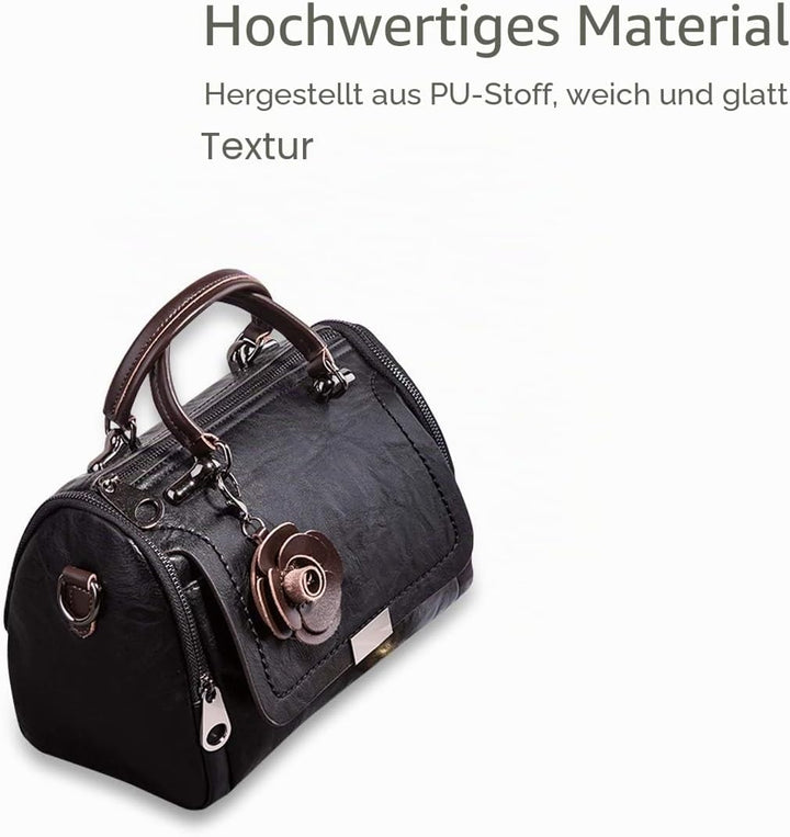 NICOLE & DORIS Damen handtaschen Leder Damen Schultertasche Blumen Henkeltasche Umhängetaschen für D