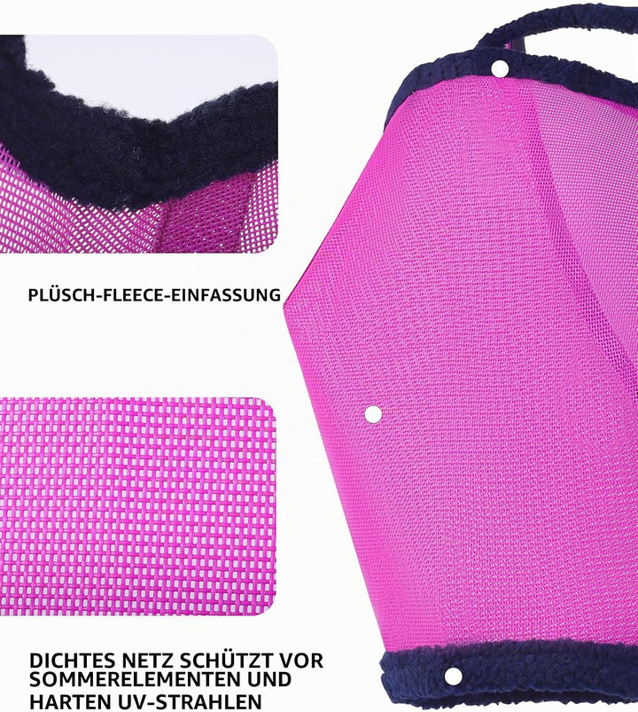 Harrison Howard Fliegenmaske aus Netzstoff, UV-Schutz, mit Fleece-gepolstertem Rand, Violett, Grösse