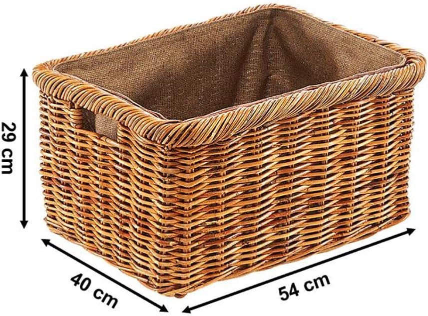 Holztrage Holzkorb für Kaminholz - Rattan Lacak mit abnehmbarem Leinenstoff Braun