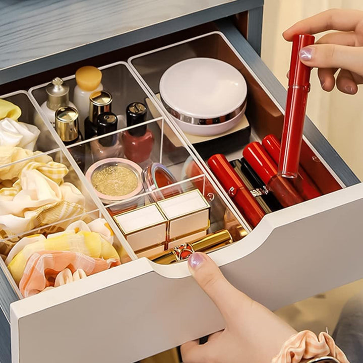 Kosmetik Organizer Set Make Up Organizer aus Acryl Schubladen Ordnungssystem mit 7 Fächern Stapelbar