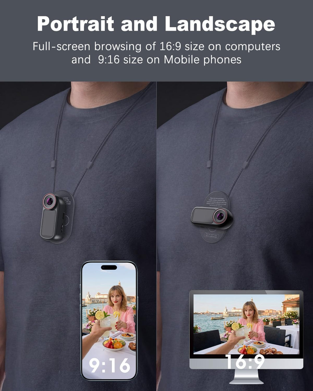 4K Mini Body Cam mit 1,5-Zoll-Display, POV Wearable Action Cam mit EIS & WiFi, Magnetische Daumenkam