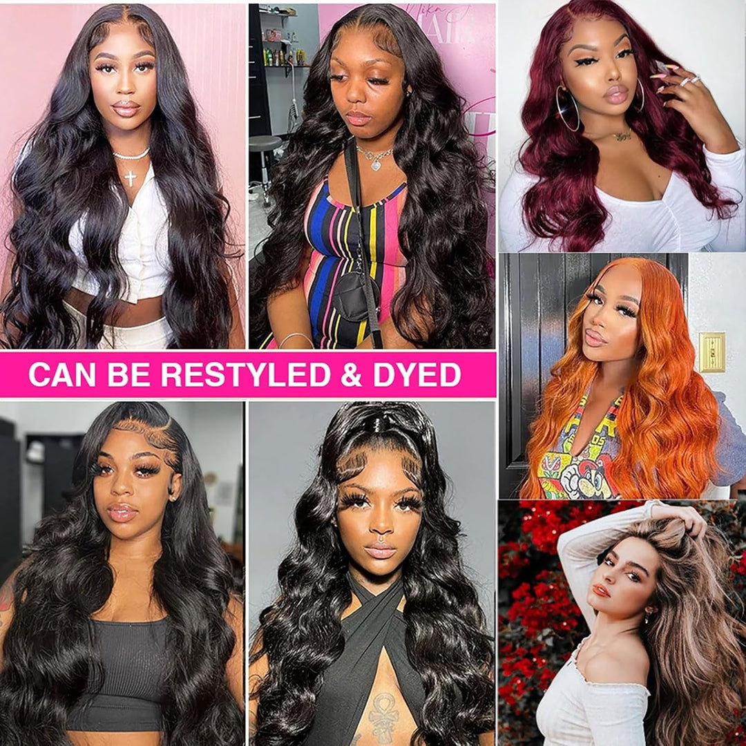 Huarisi Body Wave Human Hair Bundles, Brazilian Hair 4 Bundles 12 14 16 18 inch, Virgin Brazilian Ha