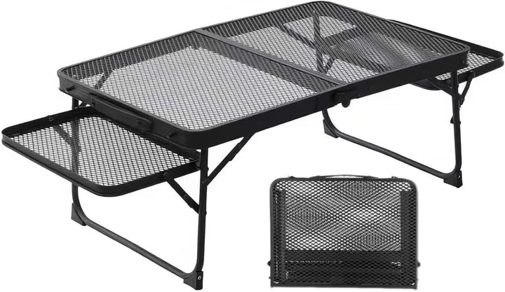 Klappbarer Grilltisch, Tragbarer Picknicktisch Für Den Aussenbereich Mit Erweiterungsplatten Auf Bei