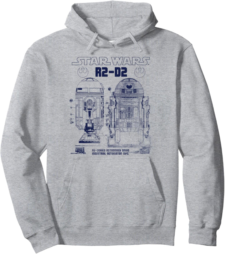 Star Wars R2-D2 Rebel Logo Schematics Poster Pullover Hoodie