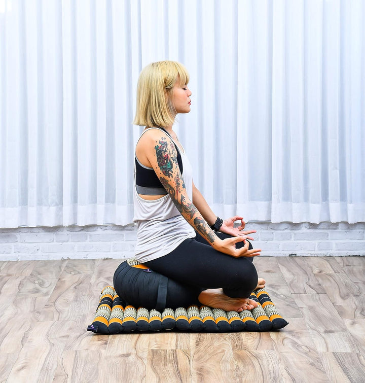 Leewadee Meditationskissen Set Sitzkissen Rund Zafu Yoga Kissen Zabuton Yogakissen Meditationskissen