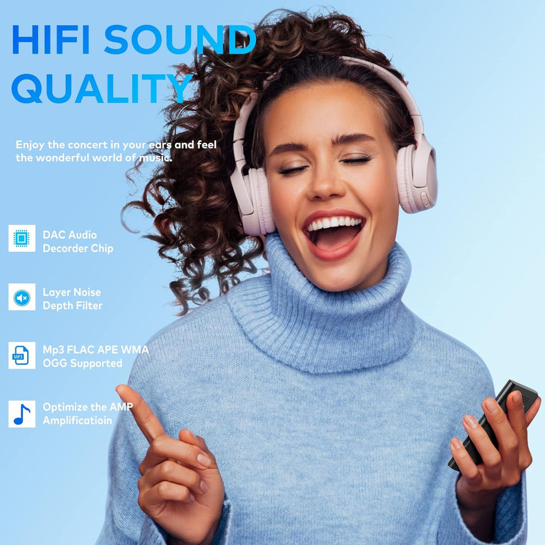 64GB MP3-Player, ZOOAOXO Music Player mit Bluetooth 5.2, Eingebauter HD-Lautsprecher, UKW-Radio, Dik