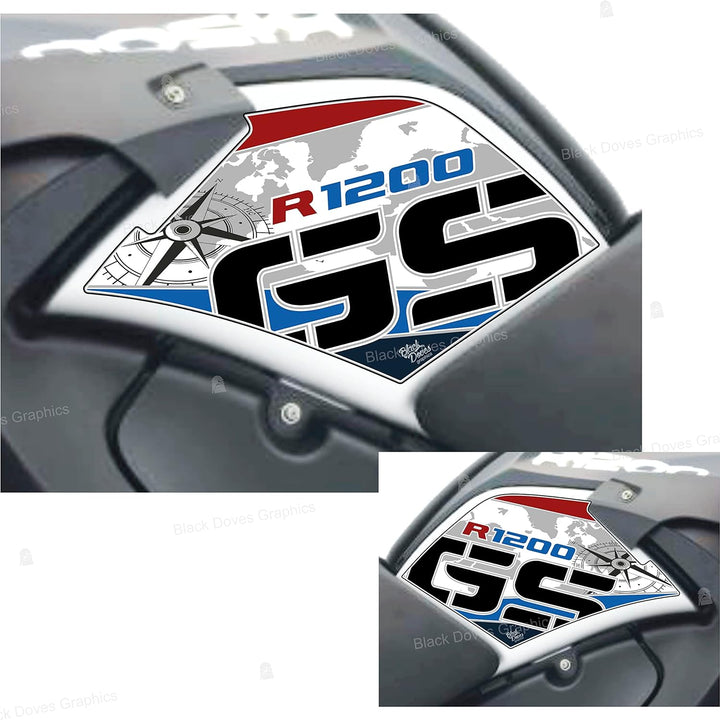 2 Stück 3D-Aufkleber Seitenschutz kompatibel mit R 1200 GS Adventure 2006-2013