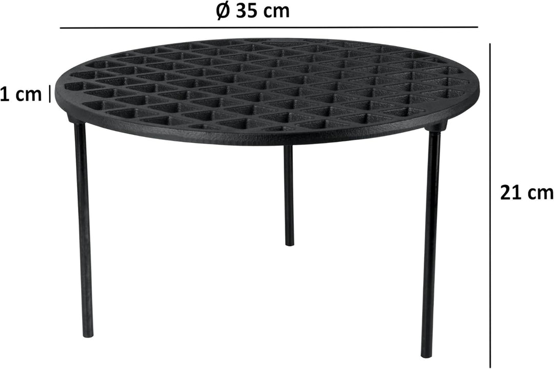 BBQ-Toro Gusseisen Grillrost Ø 35 cm mit 3 Beinen | rund | Dutch Oven Untersetzer, Grill Zubehör | D