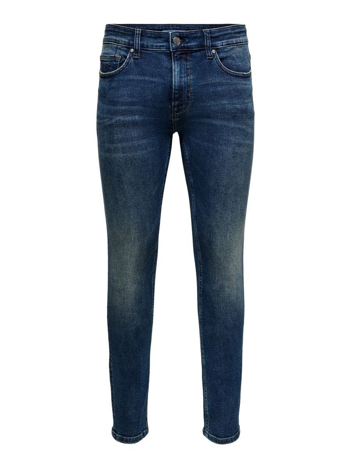 ONLY & SONS Male Skinny Jeans Skinny Fit Mittlere Taille Jeans 29 Blue Denim, 29 Blue Denim