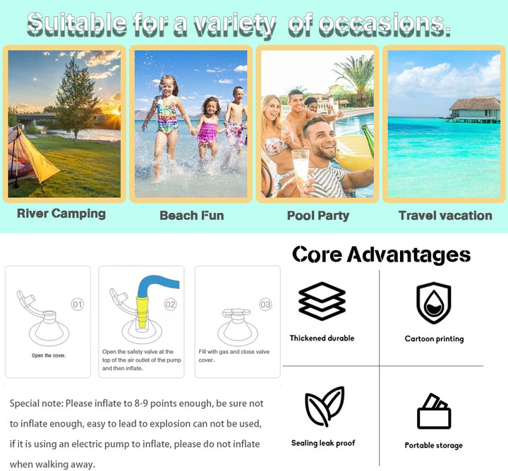 Aufblasbarer Monstera Pool Float, grosser Wasserspielplatz für Kinder und Erwachsene. Schwimmende Li