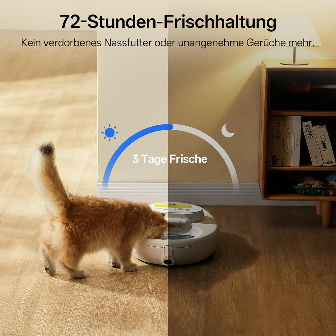 UBPET Futterautomat Katze Nassfutter, Dual-Temp mit Halbleiterkühlung & heizung, App gesteuerter Fut