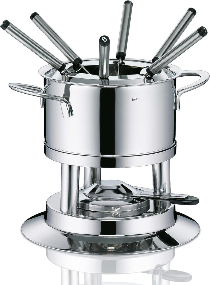 Kela 10968 Fondue-Set, Fleischfondue, 10-teilig, Für 6 Personen, Edelstahl, 1,7 l, Cailin 10-teilig,