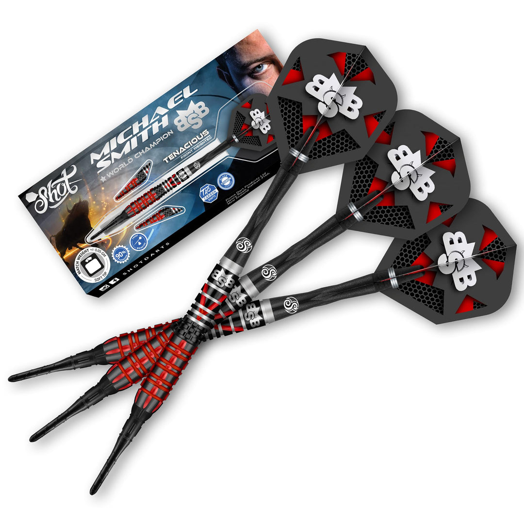Shot Soft Darts Michael Smith Bully Boy Tenacious 90% Tungsten Softtip Darts Softdart Hochwertige Tu
