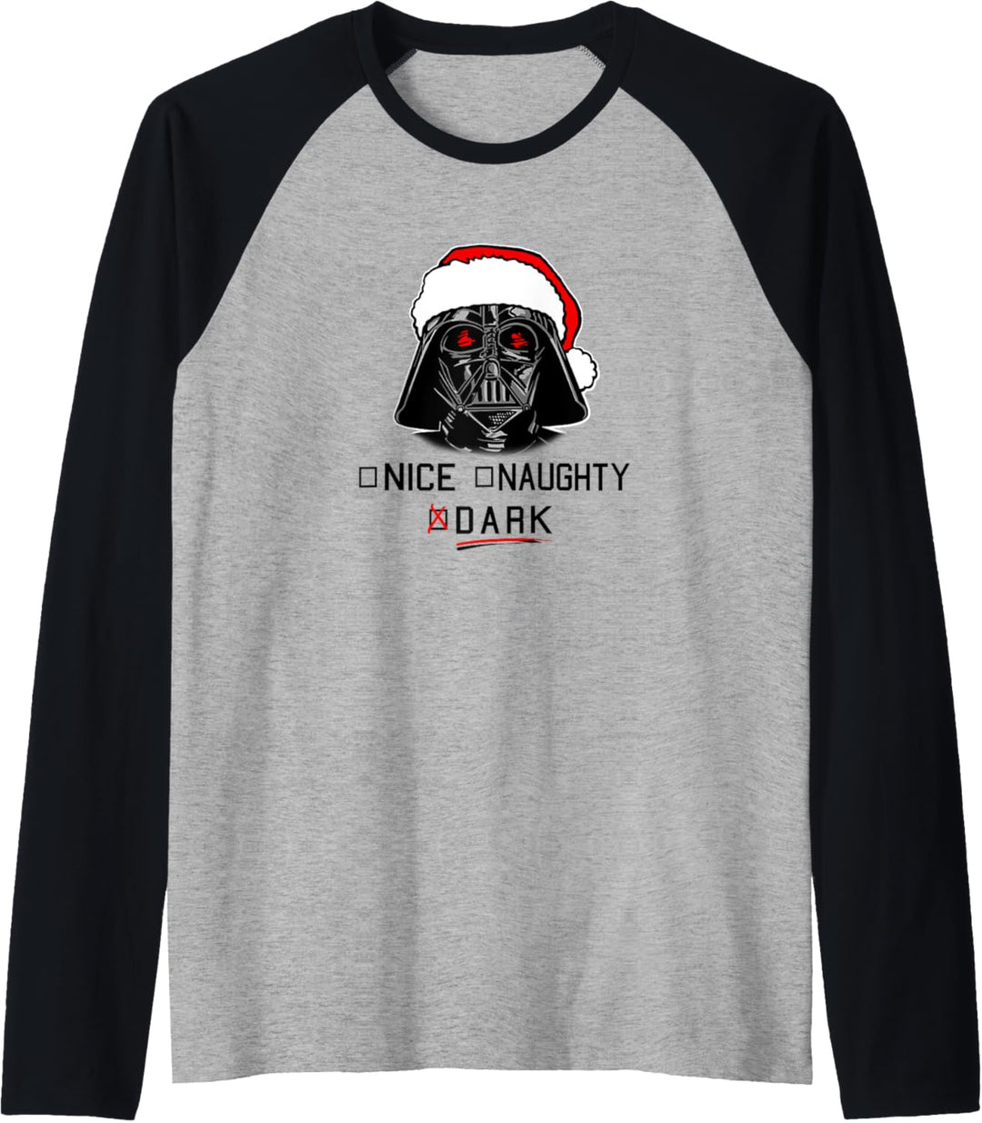 Star Wars Darth Vader Dark List Santa Christmas Raglan