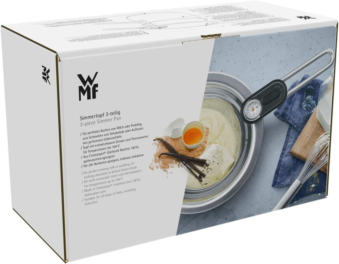 WMF Simmertopf mit Temperaturanzeige 1,5l, Milchtopf Induktion, Wasserbadkocher herausnehmbaren Eins