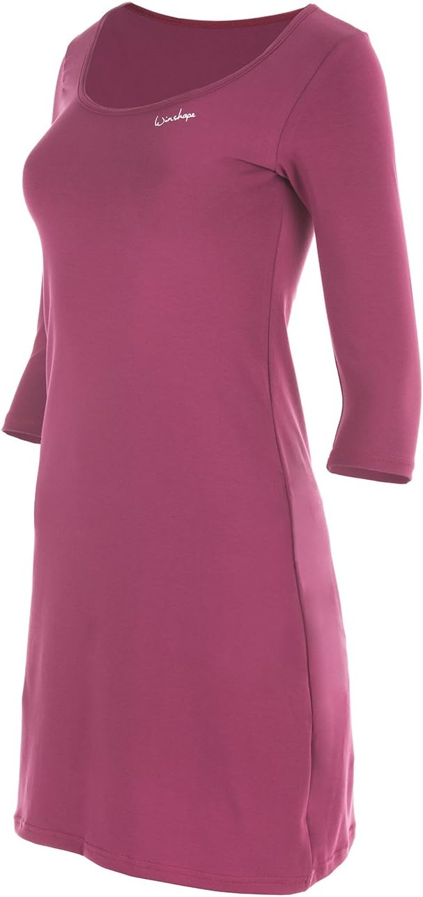 Winshape Damen Zeitloses 3/4-Arm-A-Linien-Minikleid WK2 Street Style Sport Freizeit Minikleid, berry