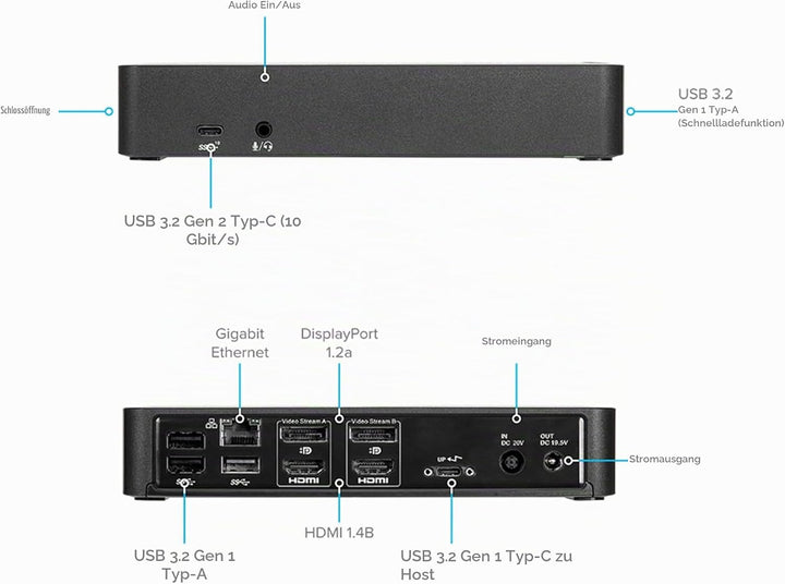 Targus Schwarz 182EUZ - 100W DOCK182EUZ - Universal USB-C Einzelbett