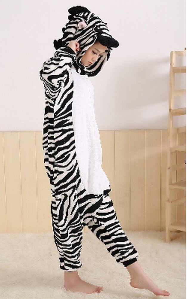 Heisses Unisex-Kostüm für Karneval und Halloween, Cosplay Zoo, Einheitsgrösse schwarz Zebra Medium M