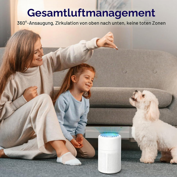 Luftreiniger Mit HEPA-Filter &amp; Aromatherapie, Gegen Schimmel Staub Pollen Tierhaare, Energiesparend,
