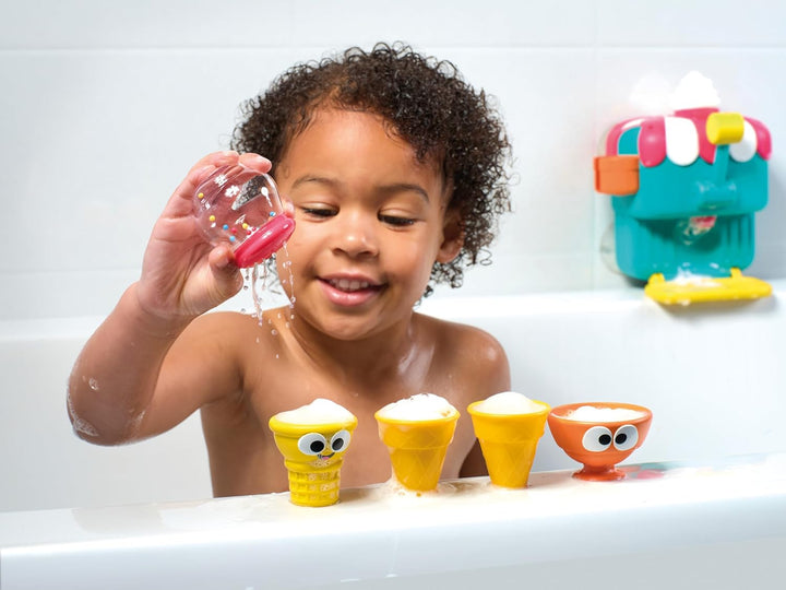 Toomies Deluxe Schaumeismaschine Badewannenspielzeug, Wandmontiertes Schaumbad Spielzeug für Kinder,