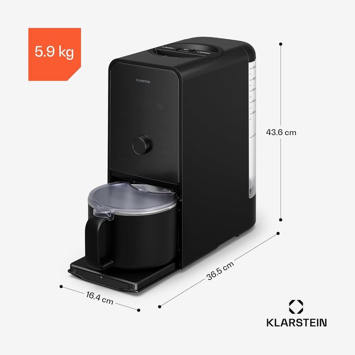 Klarstein Marcia Touch Pflanzenmilchbereiter, 1200W, 12 Programme, Selbstreinigung, LCD-Touch, 1,2L