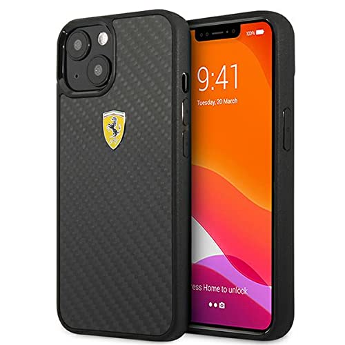 Ferrari FEHCP13SFCABK hülle für iPhone 13 Mini 5,4" schwarz On Track Real Carbon