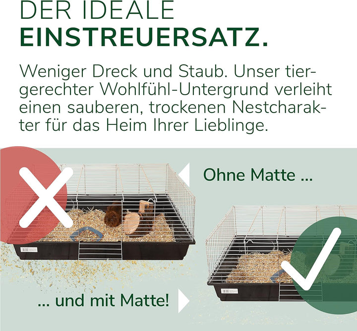 Natursache 2 Nagermatten aus Hanf, 150 x 80 x 0,5cm I Hanfmatten für Hasenstall, Kaninchenhaus, Hams