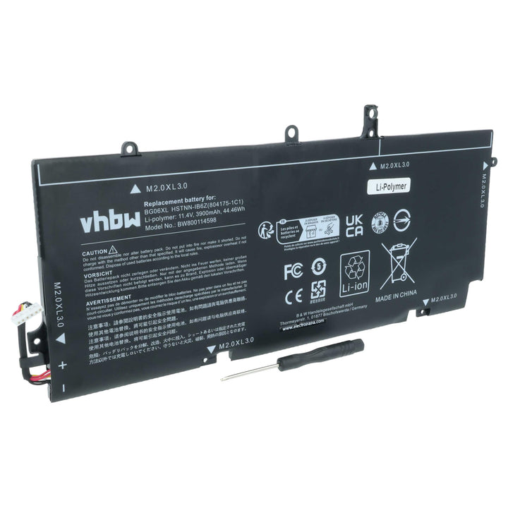 vhbw Akku kompatibel mit HP EliteBook Folio 1040 G3 Notebook (3900mAh, 11,4V, Li-Polymer)