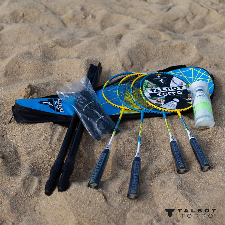 Talbot Torro Badminton-Set Family, Komplettset mit 2 Juniorschläger 53 cm, 2 Standardschläger, 3 Fed