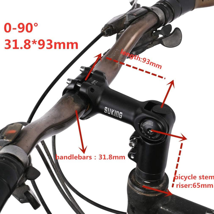 BESNIN Fahrrad Vorbau,Radfahren MTB Vorbau 0-90° 31.8MM OR 25.4MM 60/93/100mm Mountainbike Lenker Vo