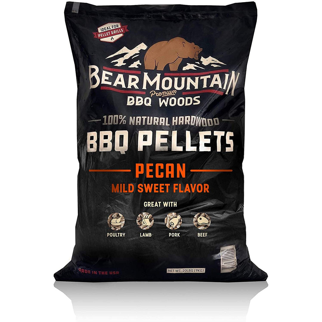 Bear Mountain BBQ 100 % natürliche Hartholz-Pellets – Pekannuss (9 kg Beutel), perfekt für Pellet-Rä